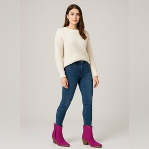 1522- Dingo Suede Ankle Boots Women’s Hot Pink Western Fringe Size 8 NWT